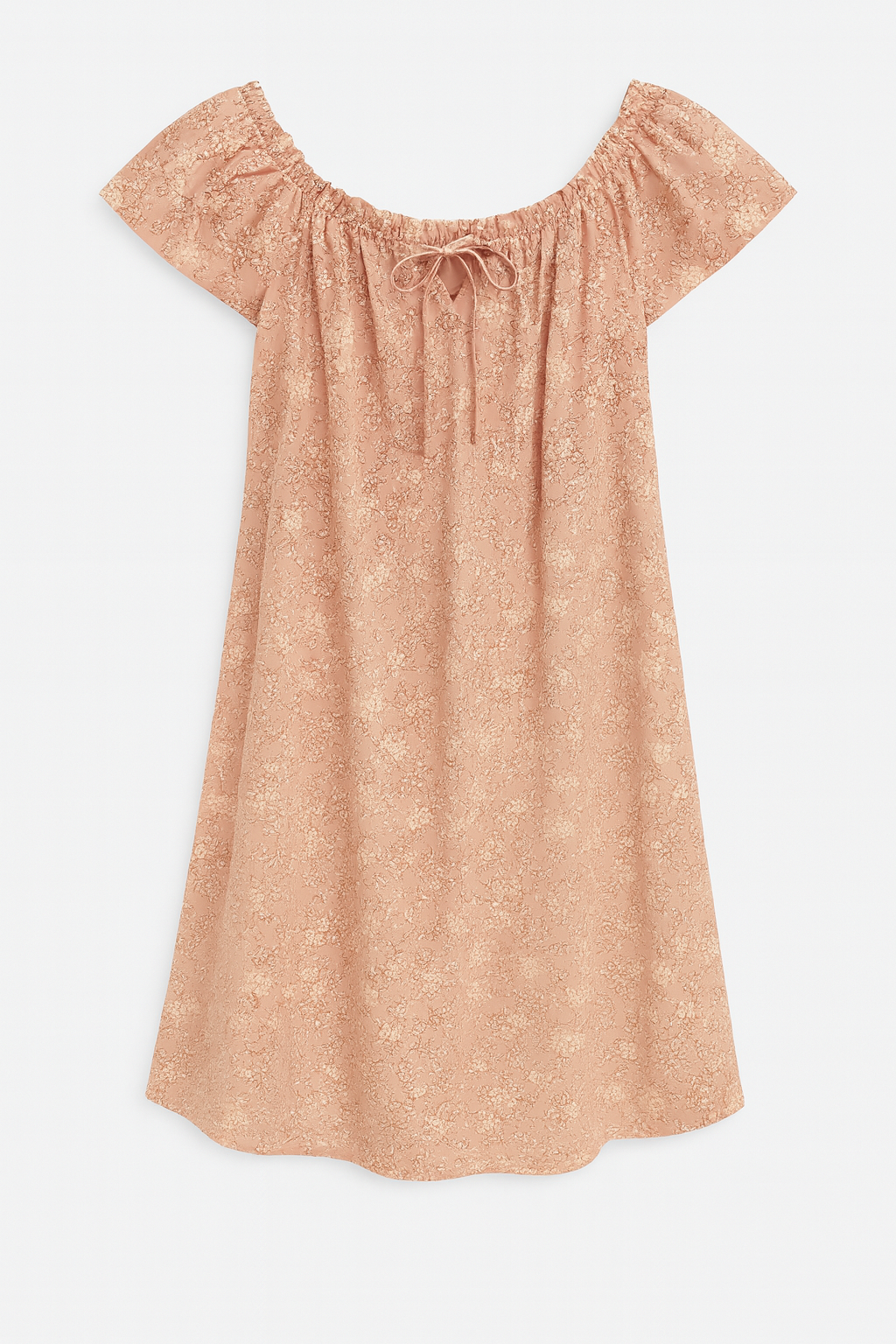 Women’s Secret Floral Off-Shoulder Night Dress – Soft Peach