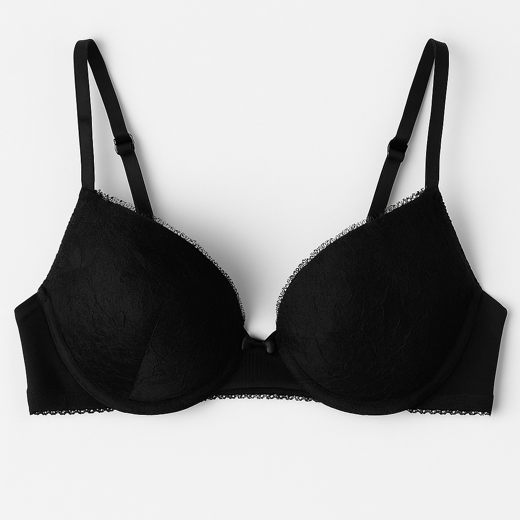 Women’s Secret Classic Black Lace Push-Up Bra – Underwire Support