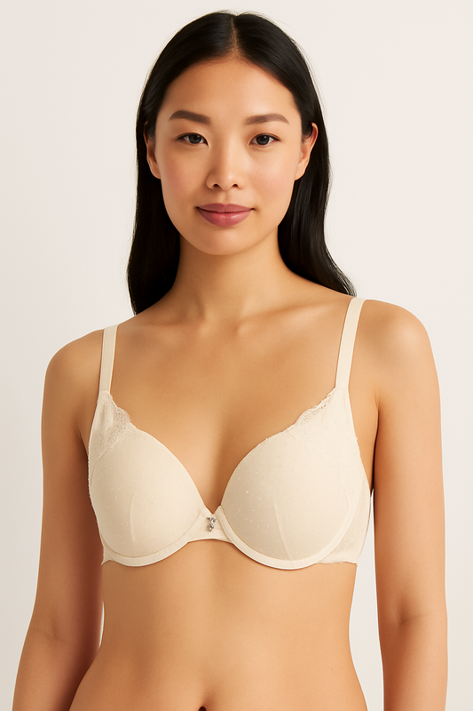 Women’s Secret Ivory Lace Detail Underwire Bra – Lightly Padded & Adjustable