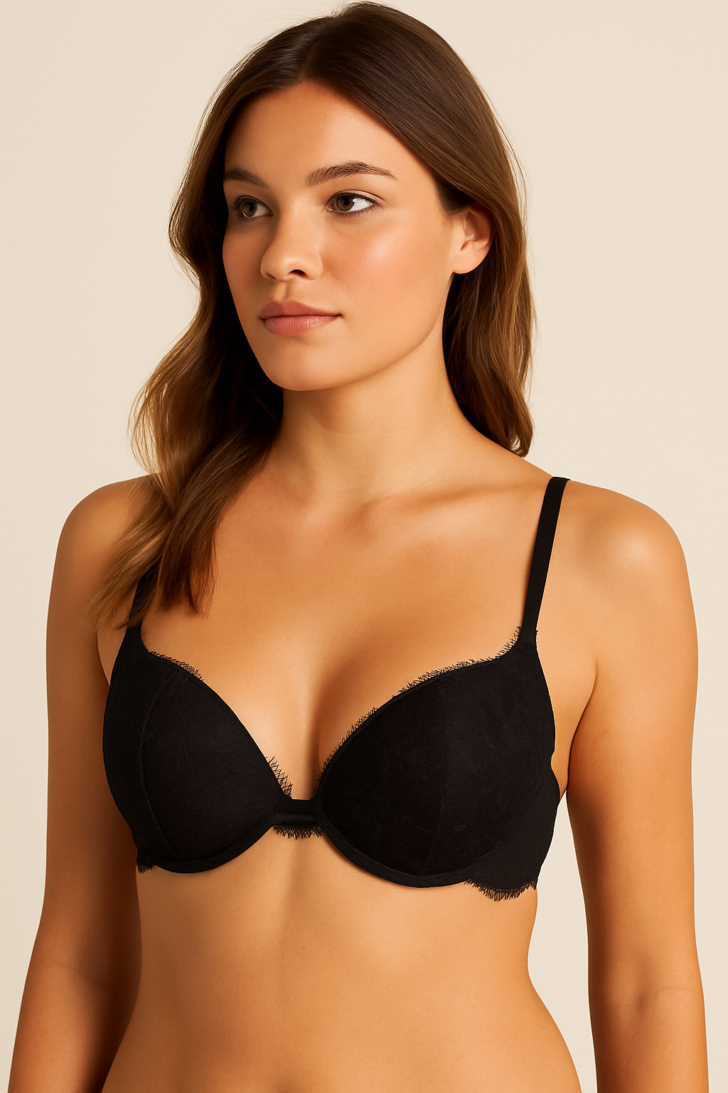 Women’s Secret Classic Black Lace Push-Up Bra – Underwire Support