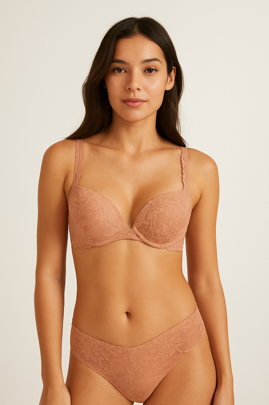 Women’s Secret Nude Floral Lace Push-Up Bra – Elegant & Comfortable