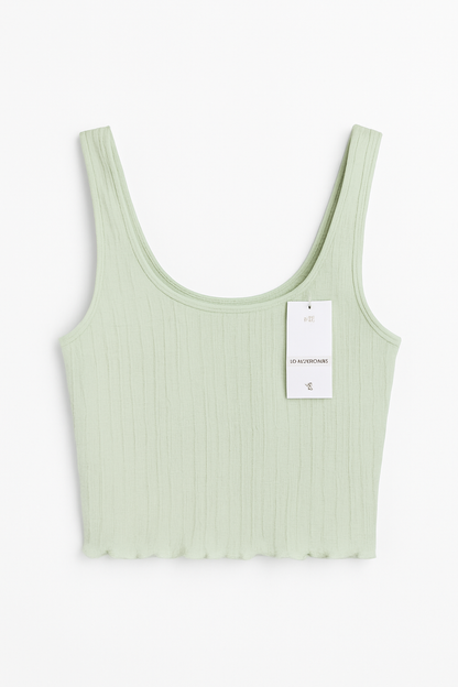 Women’s Secret Mint Textured Ribbed Crop Top