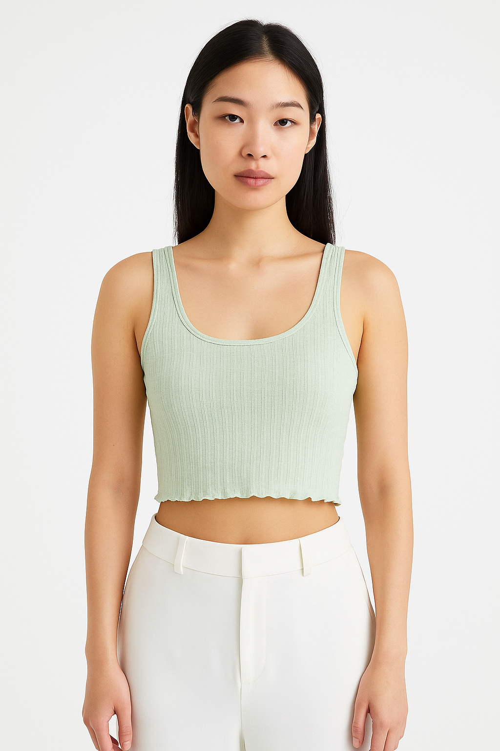 Women’s Secret Mint Textured Ribbed Crop Top