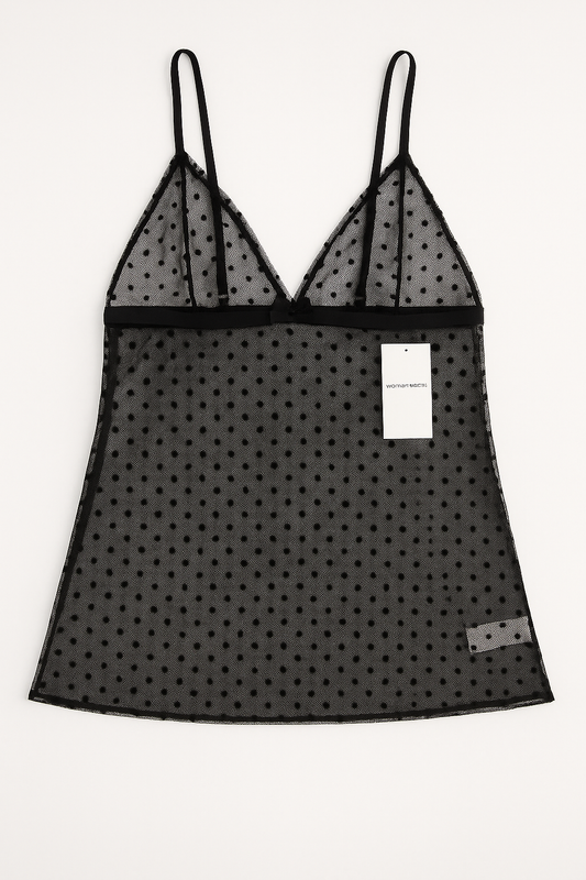Women’s Secret Sheer Black Polka Dot Nightdress