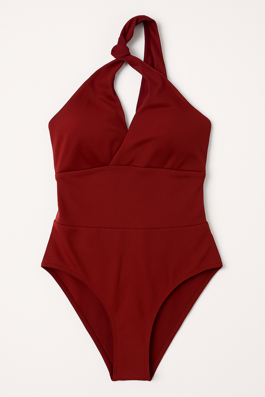 Women’s Secret Burgundy Twist-Halter One-Piece Swimsuit